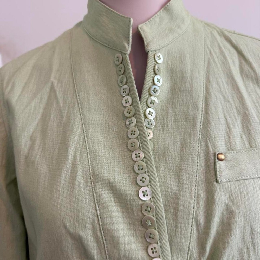 Y2K Etcetera Sage Green Button Jacket | Multi-Pocket | Size 8 - Picture 2 of 7